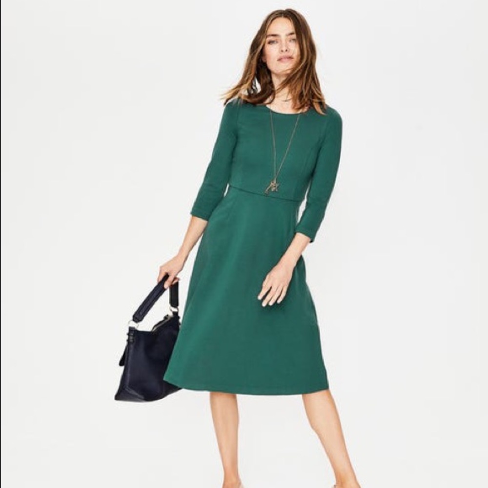 Boden green Irene Ponte dress size 12 long